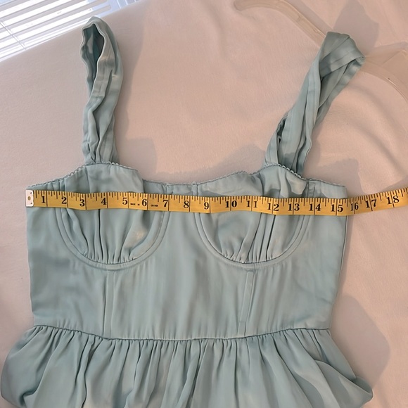 WeWoreWhat Corset Baby Blue Tiered Midi Dress - Picture 5 of 9
